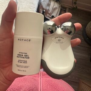 NuFace White and Silver Facial Toning Set